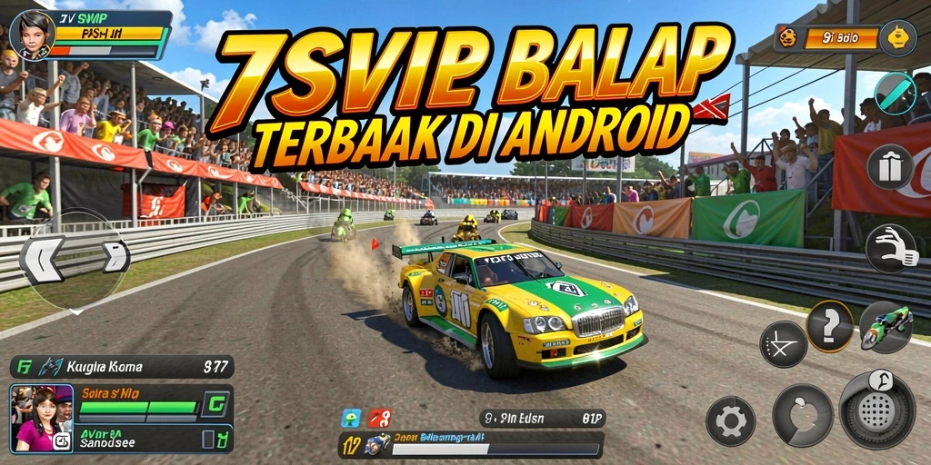 Screenshot utama menunjukkan aksi balapan seru di 7SVIP.