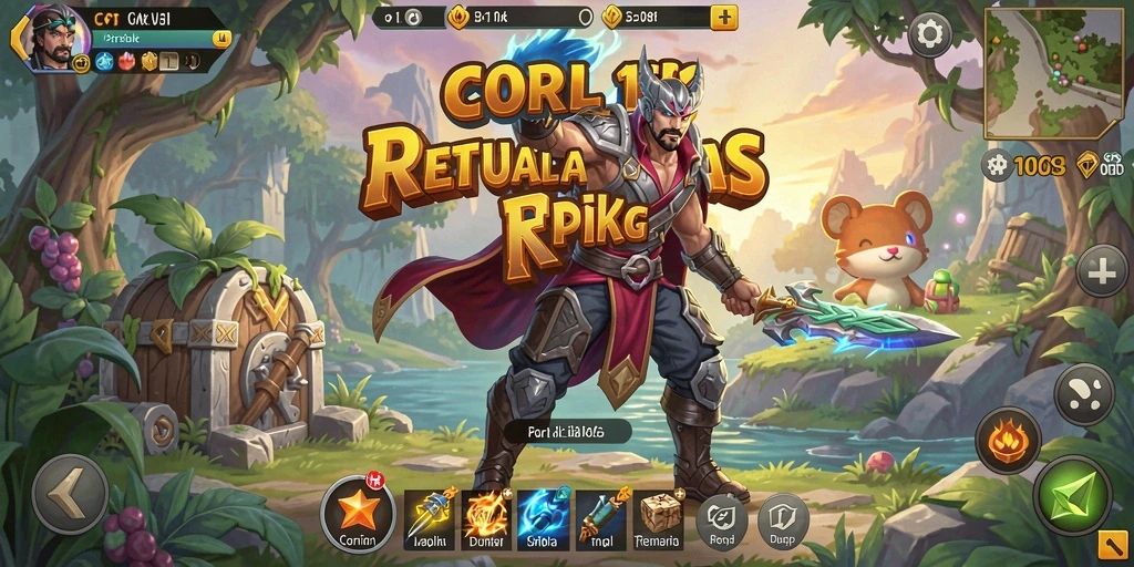 Tangkapan layar gameplay CORLA188 dengan karakter dan monster dalam pertempuran RPG.