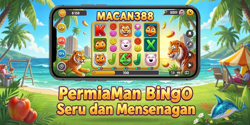 Tampilan gameplay utama <strong>MACAN388</strong> menampilkan keseruan permainan Bingo yang menarik.