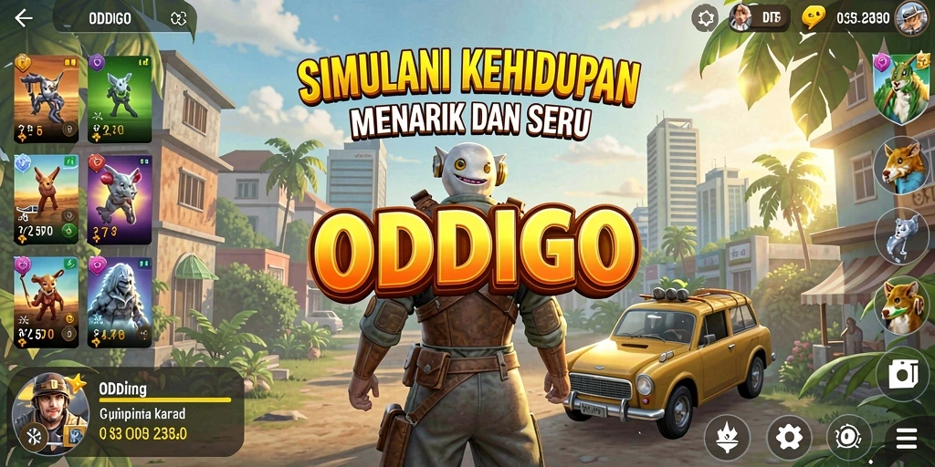 Tampilan gameplay ODDIGO yang menarik dengan interaksi dinamis.