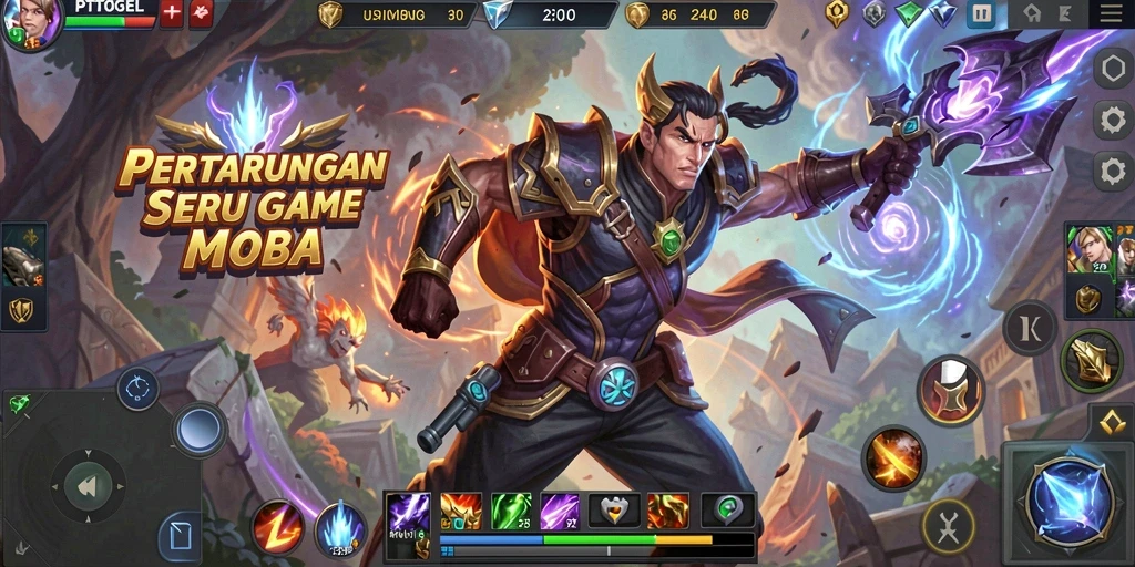 Tampilan seru dari gameplay PTTOGEL dalam aksi MOBA.