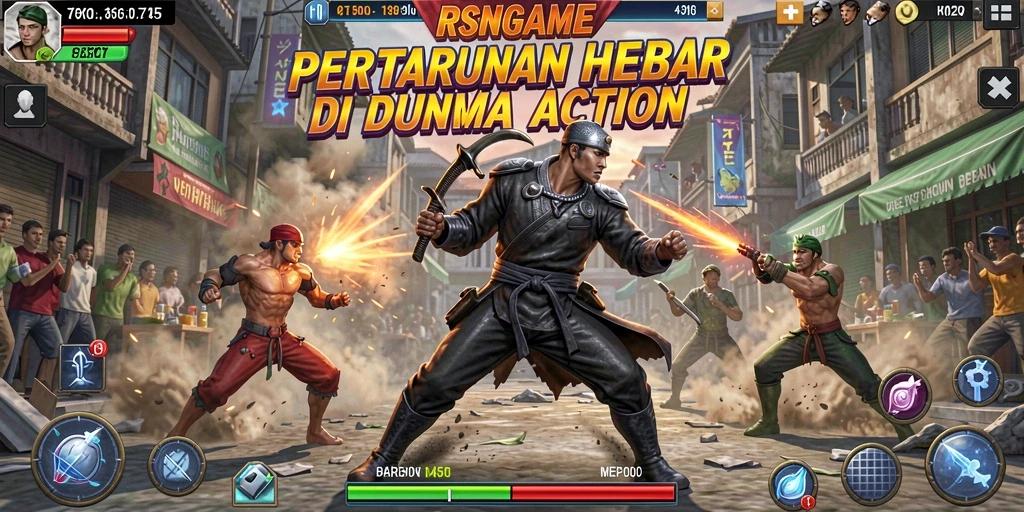 Gameplay mendebarkan dalam aksi pertarungan sengit di RSNGAME.
