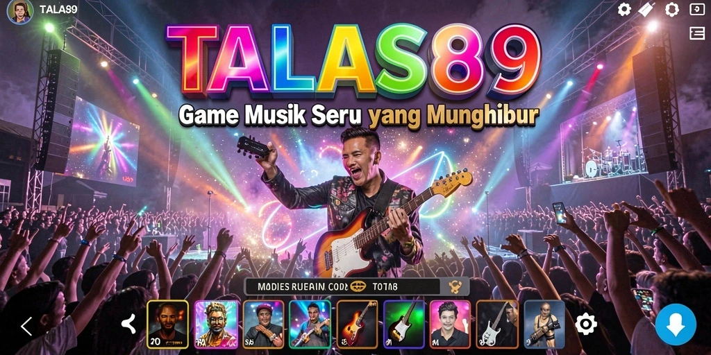 Tampilan gameplay layar utama TALAS89 dengan berbagai pilihan lagu.