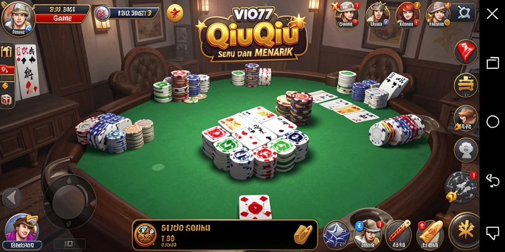 Tampilan gameplay seru VIO77 dalam permainan QiuQiu.